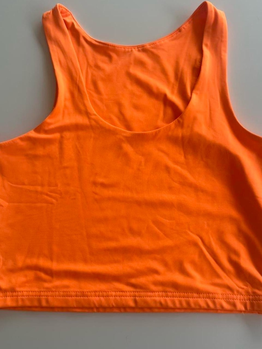 Bright Orange Scoop Neck Crop Tank